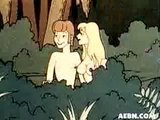 Animated couple in the woods