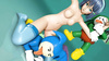 Brunette toon cutie in nylons gets gangbanged by real kids' toys