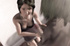 Green-haired gal in pigtails watching a guy rimming and toying her friend at a time