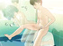 Teen guy imaging green-haired girl in pigtails and glasses while beating his meat