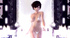 Wild brunette buxom in silver mini-bikini warming up before strip dance